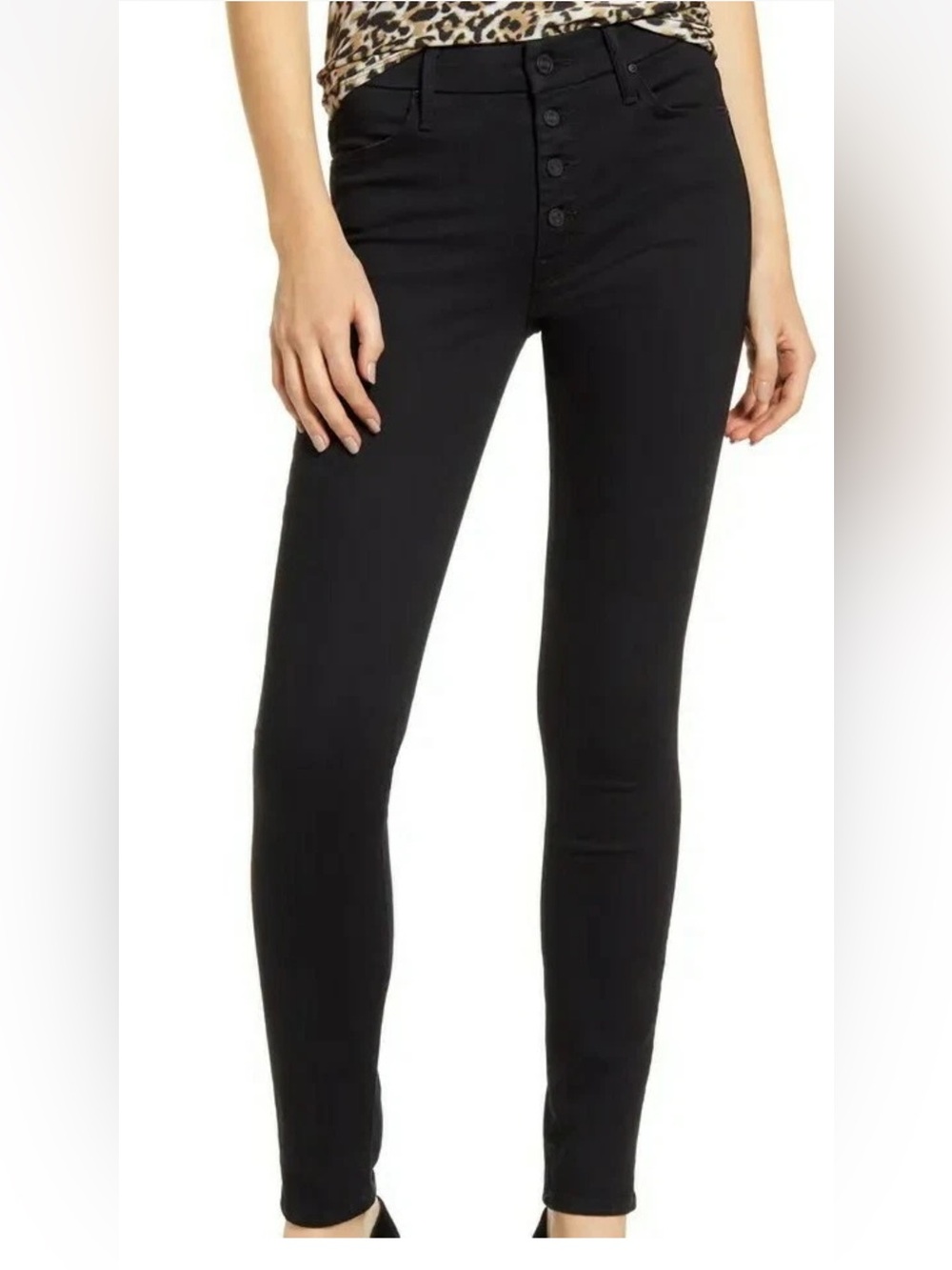 Mother The Pixie Ankle Skinny Jeans Size 26 Black Boho Emo Cute
